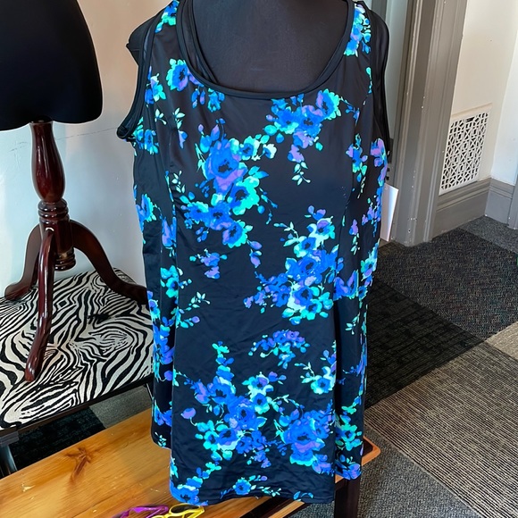 NWT hard to find plus size 34 skirted swimsuit fully lined built in support - Picture 1 of 10